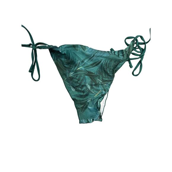 Unbranded Green Tropical Floral 3 Piece Triangle String Bikini Swimsuit Set XL - Picture 4 of 7